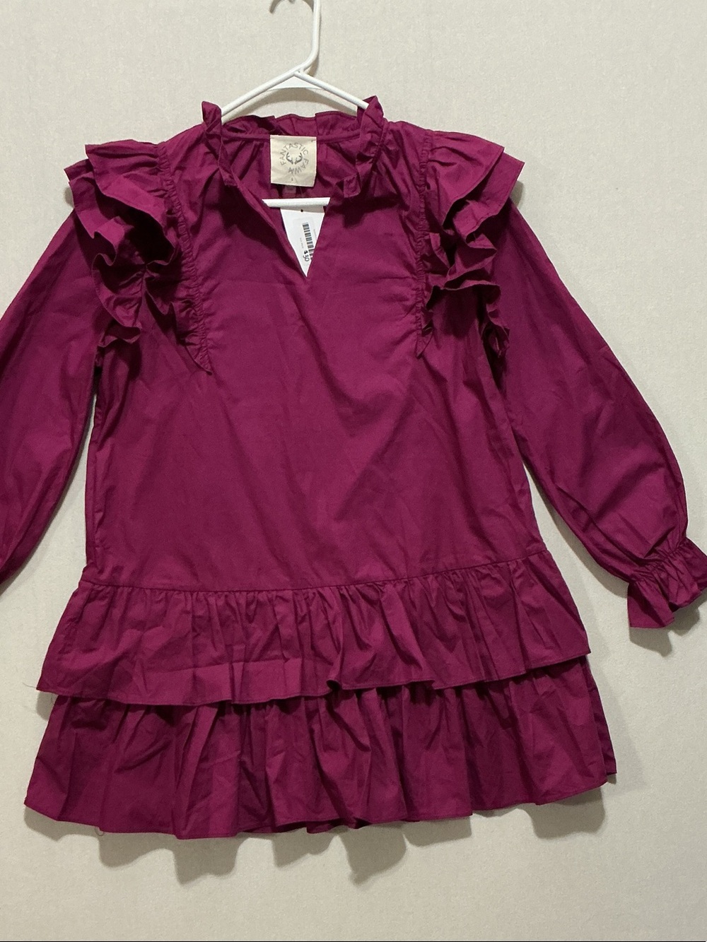 Fantastic Fawn Ruffle Tiered Mini Dress - Magenta